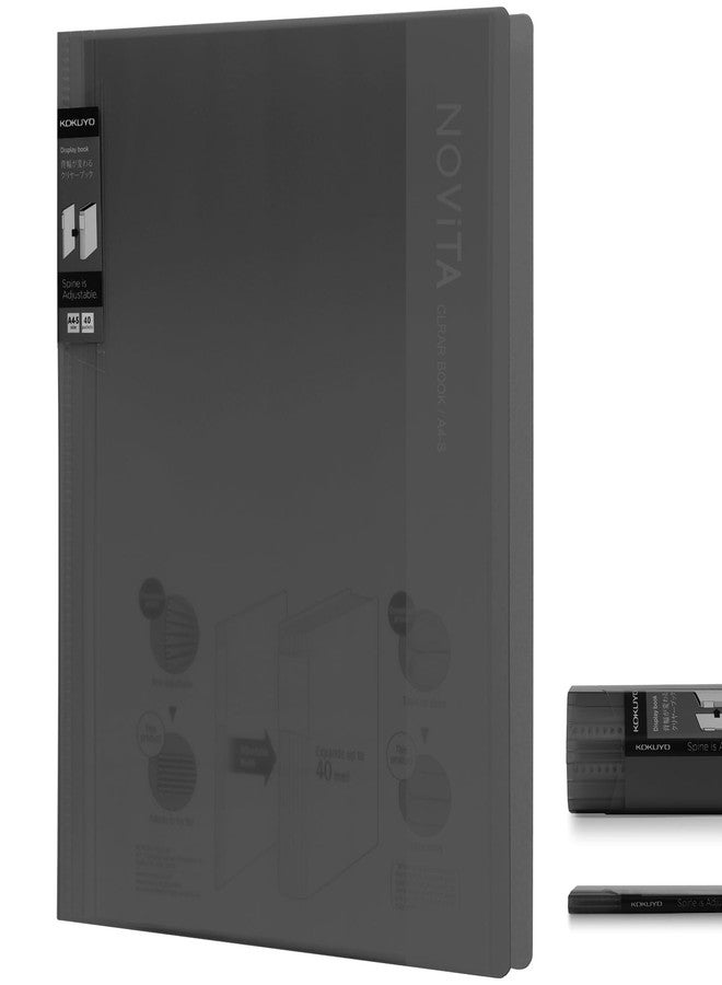 كوكويو مجلد كوكويو ذو 40 جيبًا مع أكمام بلاستيكية، مقاس 8.5 × 11 بوصة (أسود)، وحافظة أعمال فنية قابلة للتوسيع بمقاس A4 و US Letter مع واقيات شفافة للأوراق. 80 صفحة من كتاب العرض التقديمي. (RA-NV40D) - Image 1